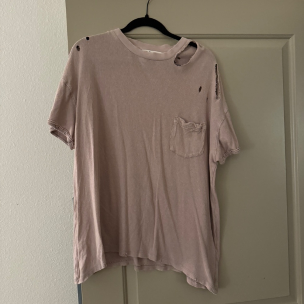 Free People : We the Free Rubi Distressed Tee - Tan